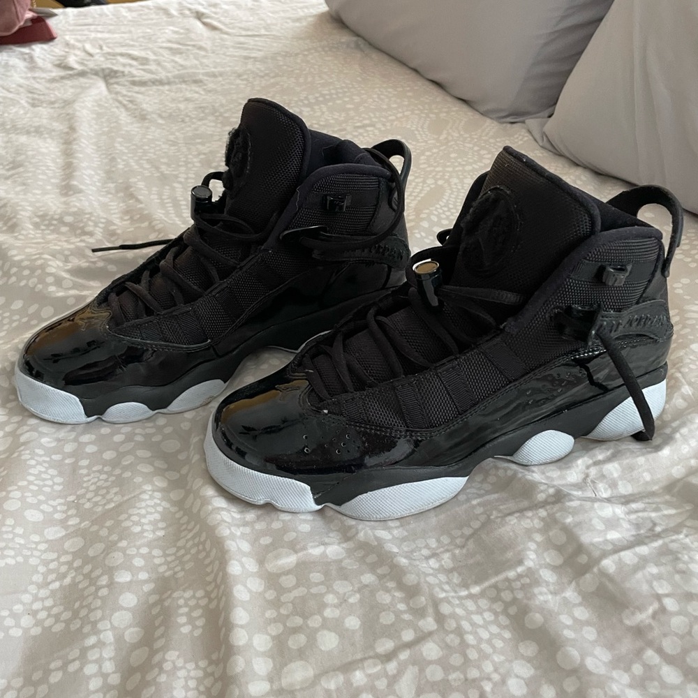 Jordan 6 Rings Black/White Patent Leather. Men’s Size 6.5 Women’s 8